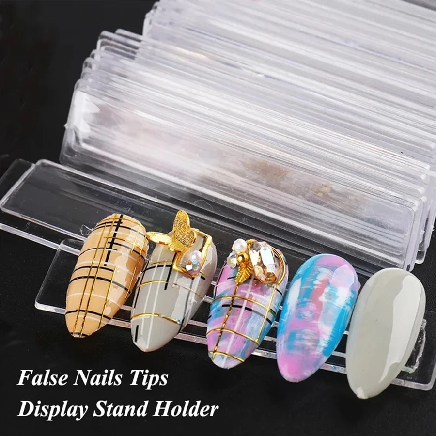 10/20Pcs/Bag Light Pink Nail Art Acrylic Clear Display Plate, False Nails Anti Slip Plexiglass Display Board For Uv Gel Polish