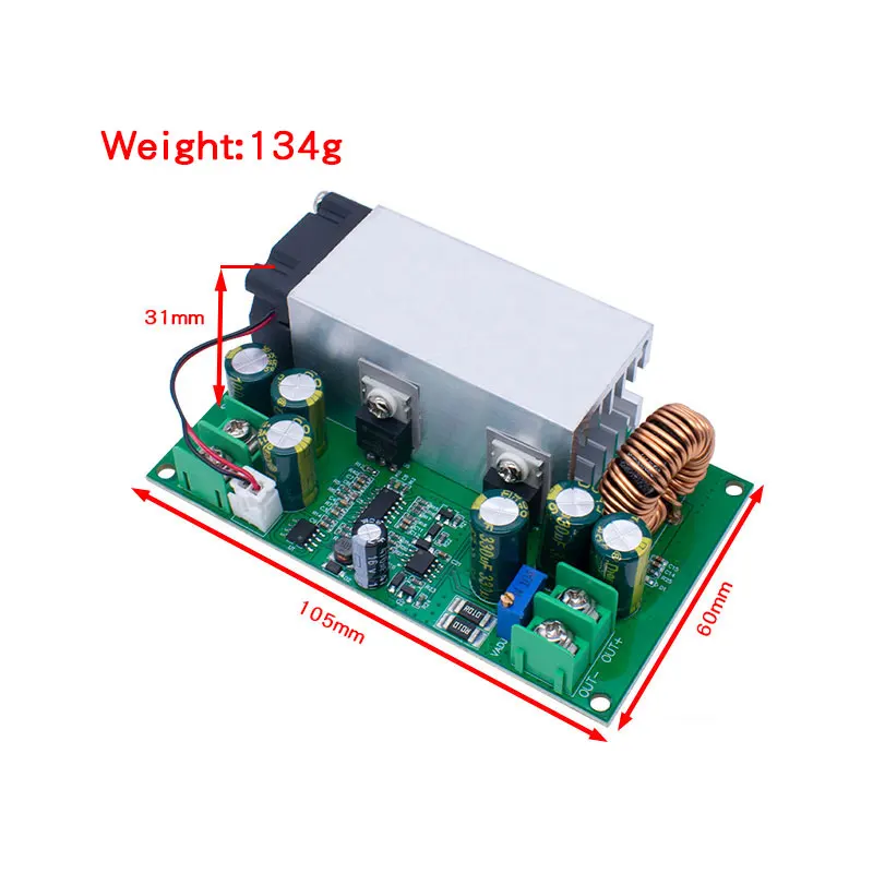 DC 12-75V to 2.5-60V DC-DC Buck Converter 600W Buck Regulator Constant Voltage Constant Current Adjustable Power Supply Module