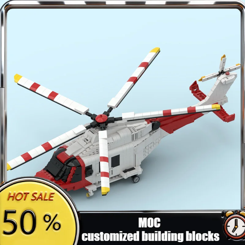 

1460 деталей: Конструктор самолета Westland AW-139 MOC, модульный, настраиваемый, простой и креативный дизайн, DIY, праздничный подарок