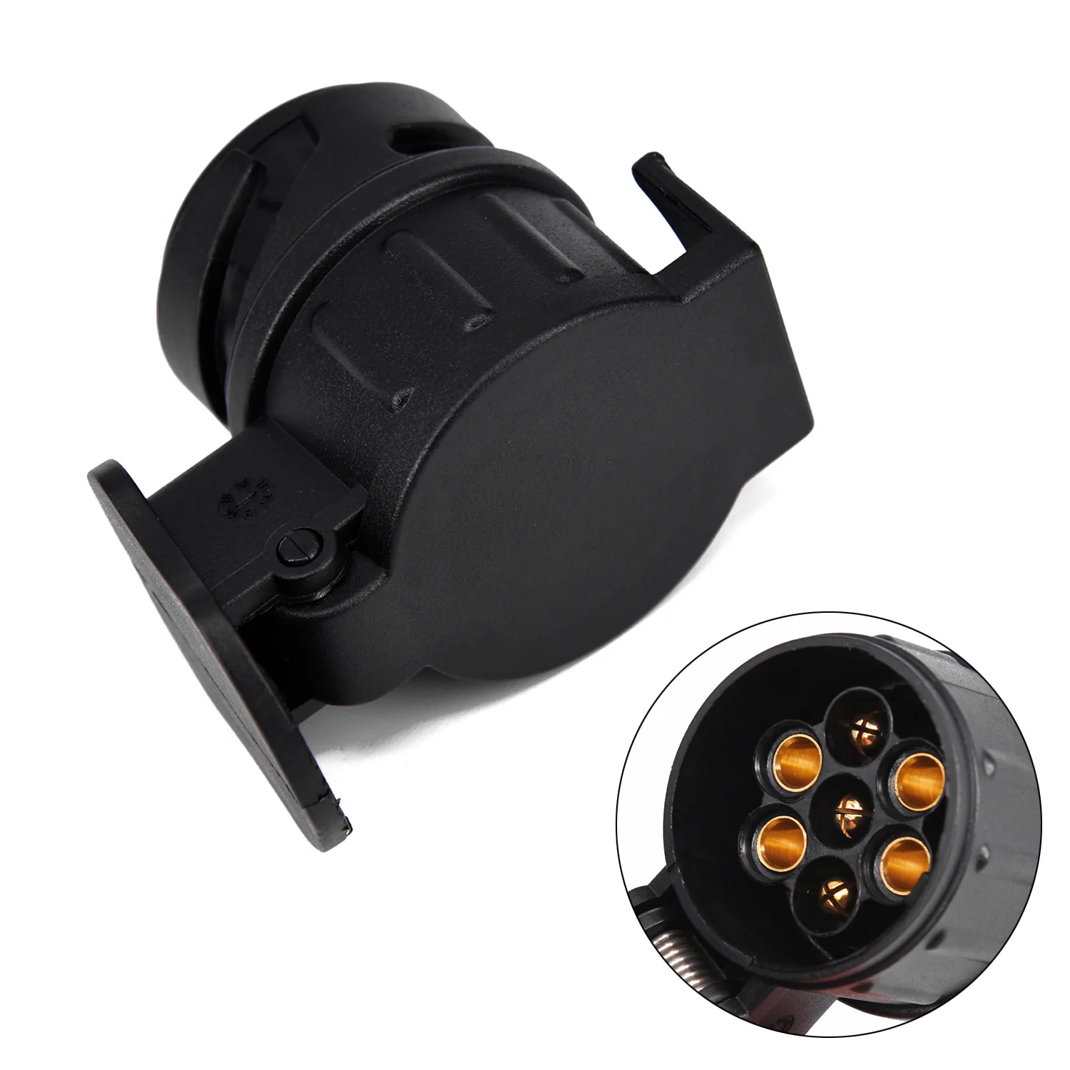 13 Pin To 7 Pin Trailer Plug Adapter Converter Plastic, Black, 12V Input, 76.55cm Dimension, 70g Weight, Waterproof, 1 Piece