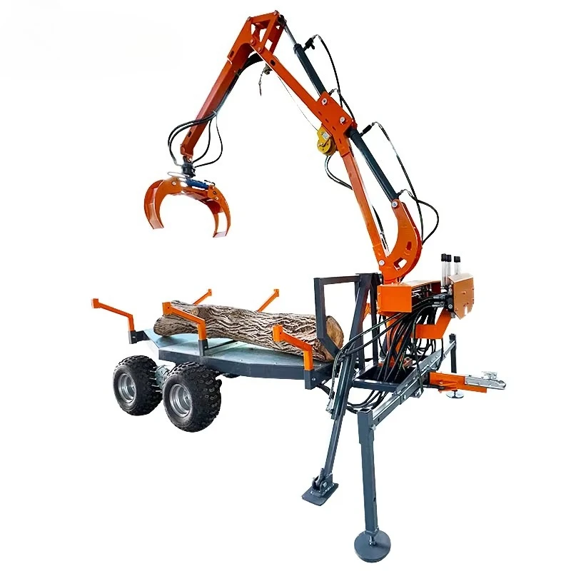 Cheap Forestry Timber Loading Wagon with Grapple ATV Log Loader for Tractor Farm Const Trailer Crane Remolque