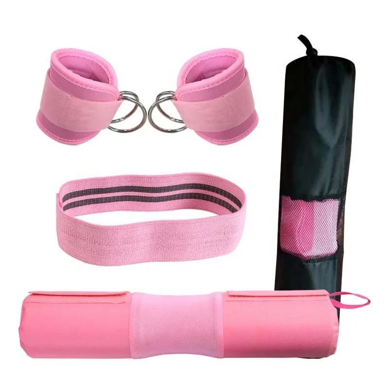 Weightlifting Hip Circle Band Set, Foam Squat Pad Ankle Strap, Booty Basics Resistance for Gym Workout Use