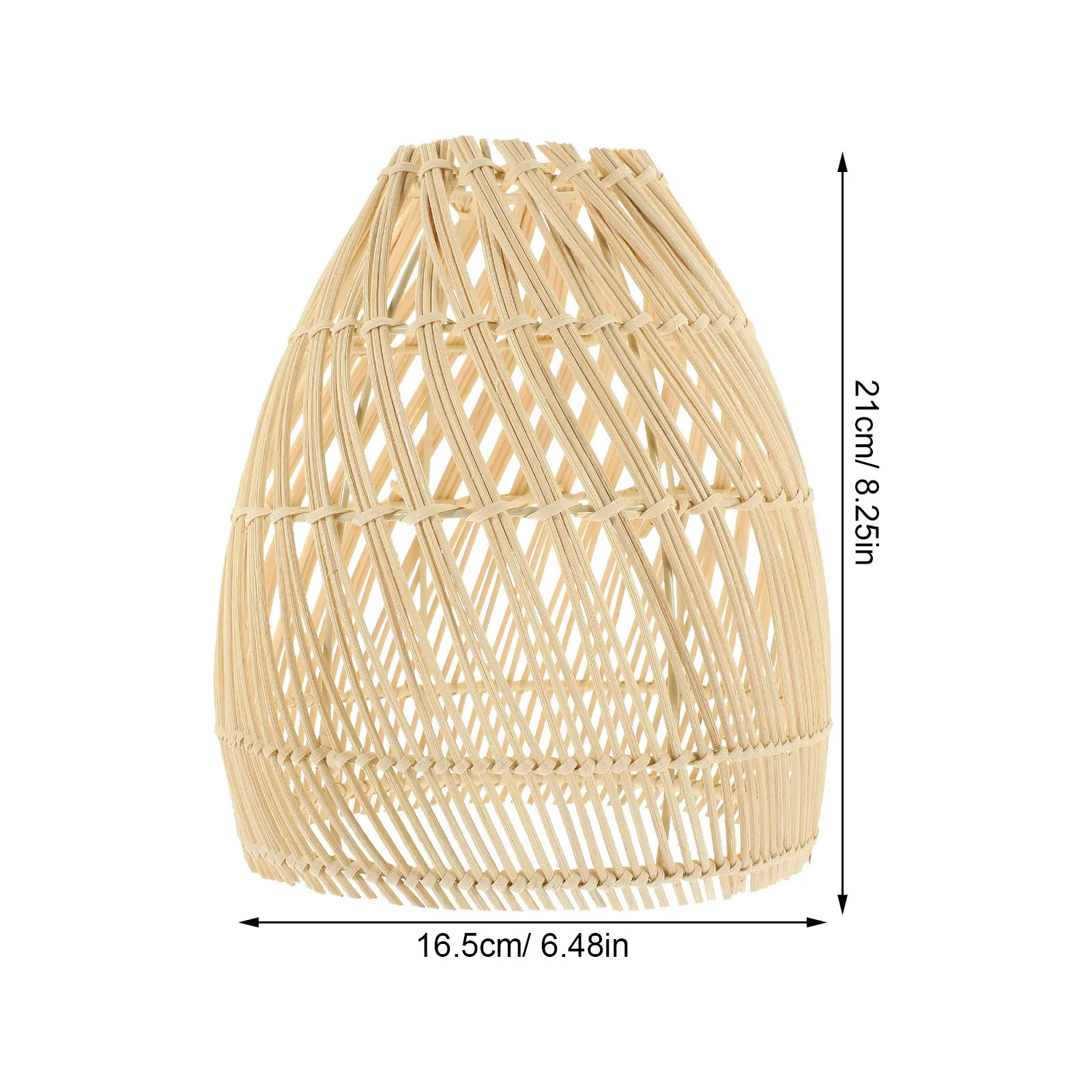 Rattan Woven Pendant Lamp Shade for Bedroom Living Room Cafe Restaurant – Natural Decorative Hanging Light Cover