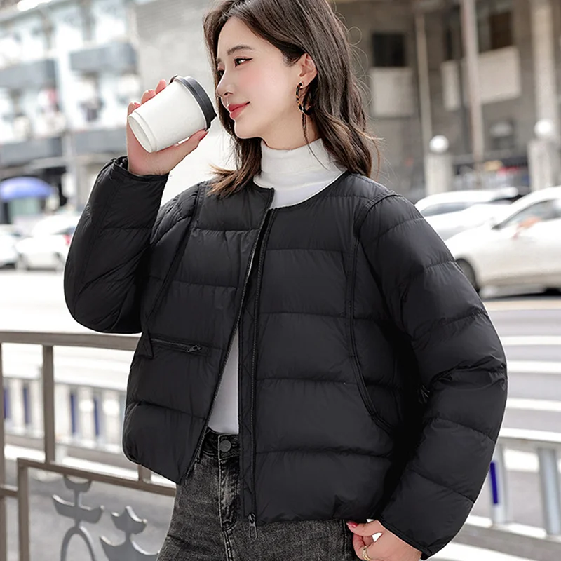 

Faionable Lightweight ort Women's down Jaet 2025 Autumn Winter Warm Casual Loose Sle No Hood Brand Bean Home