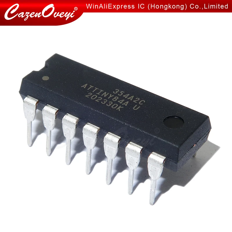 1pcs/lot ATTINY84A-PU ATTINY84-20PU ATTINY84 ATTINY84-20 MCU 8BIT 8KB FLASH 14-DIP Best quality In Stock