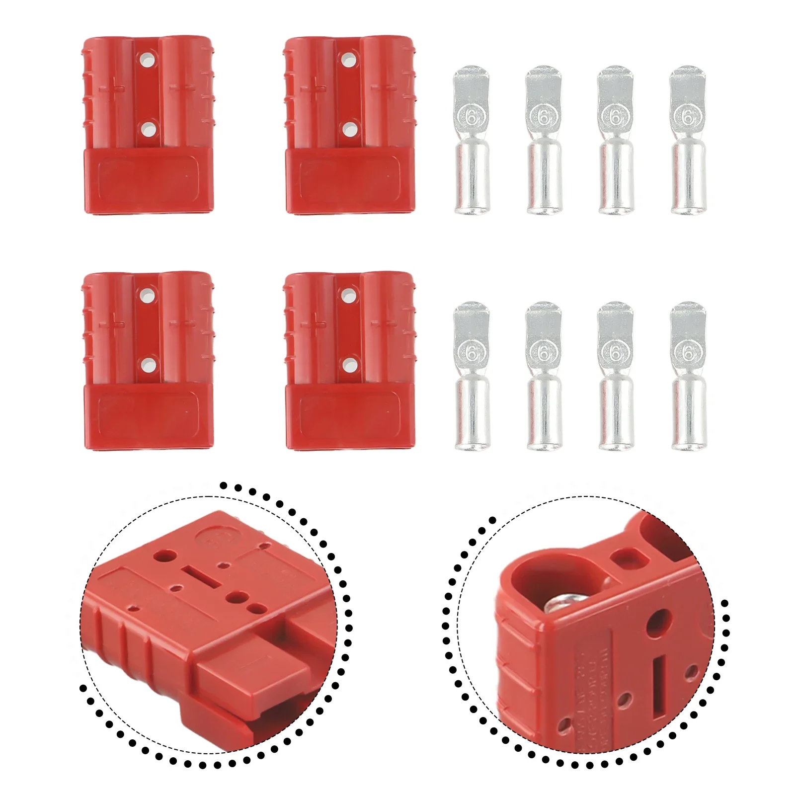 Cable Terminal Forklift Battery Power Connector Buses. Unique Feature 12-6AWG Connectors Copper Silver Quality