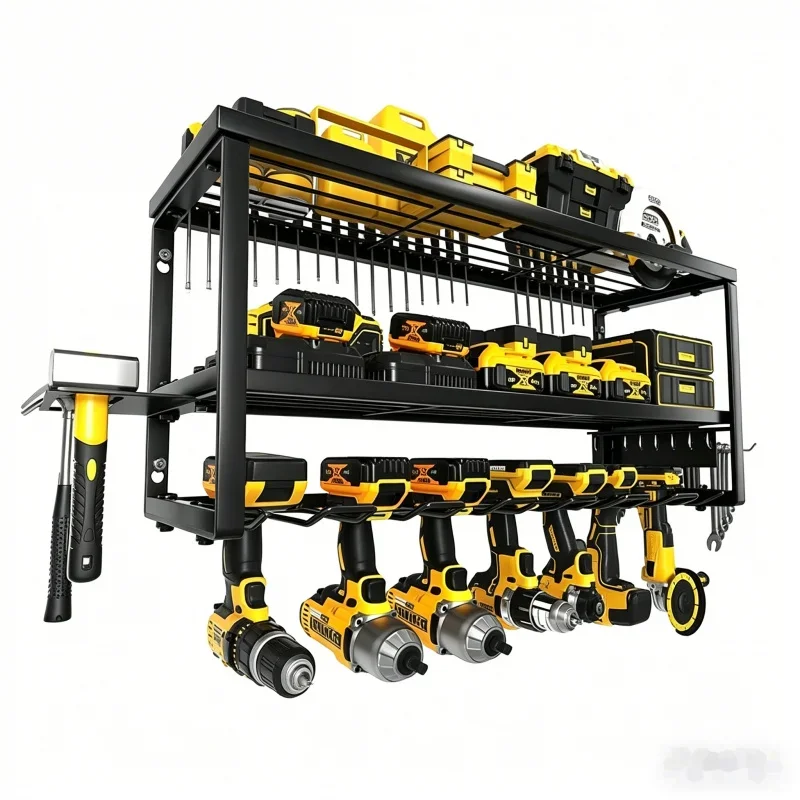 Heavy Duty Electric Tool Organizer Wall Mounted Storage Rack for Commuter Folding Bike Parts Adult Bicycle Tool Holder 7 Speed A