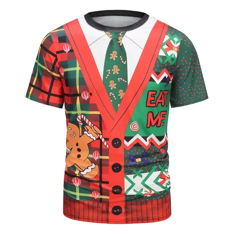 3D-gedrucktes T-Shirt für Herren und Damen, schnelltrocknend, atmungsaktiv, lustiges Lebkuchen-Cosplay, Festivalmode, lässig, Street-Style, Persönlichkeit – Detail 3