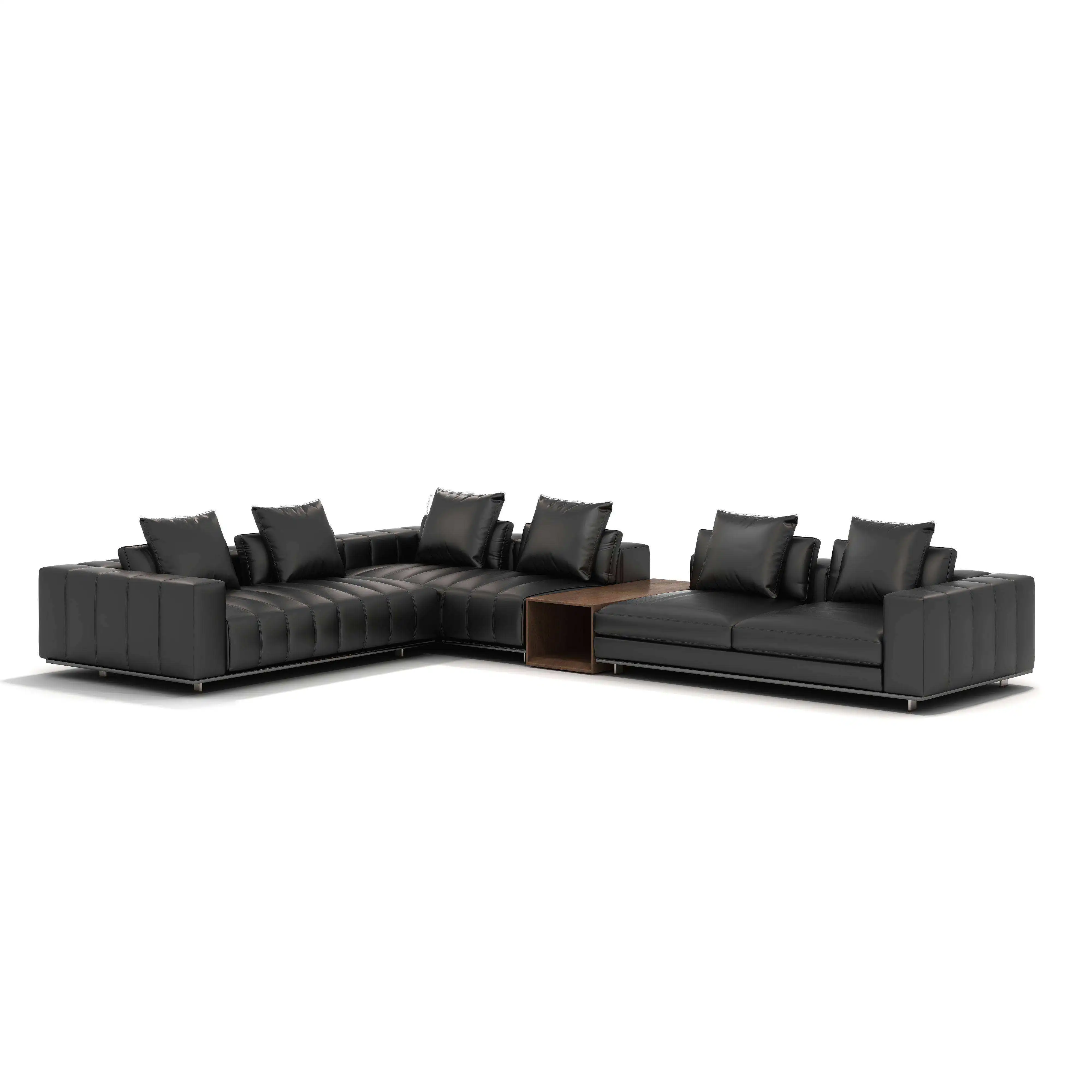 

Modern Light Luxury Minimalist Piano Key Styled Sofa Living Room Minimalist Leather Sofa