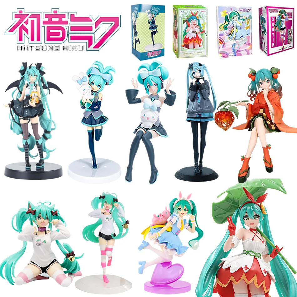 Figura de Anime Hatsune Miku X Cinnamoroll de 17CM, periféricos de animé, modelos coleccionables, decoraciones decorativas, regalo Kawaii para niños