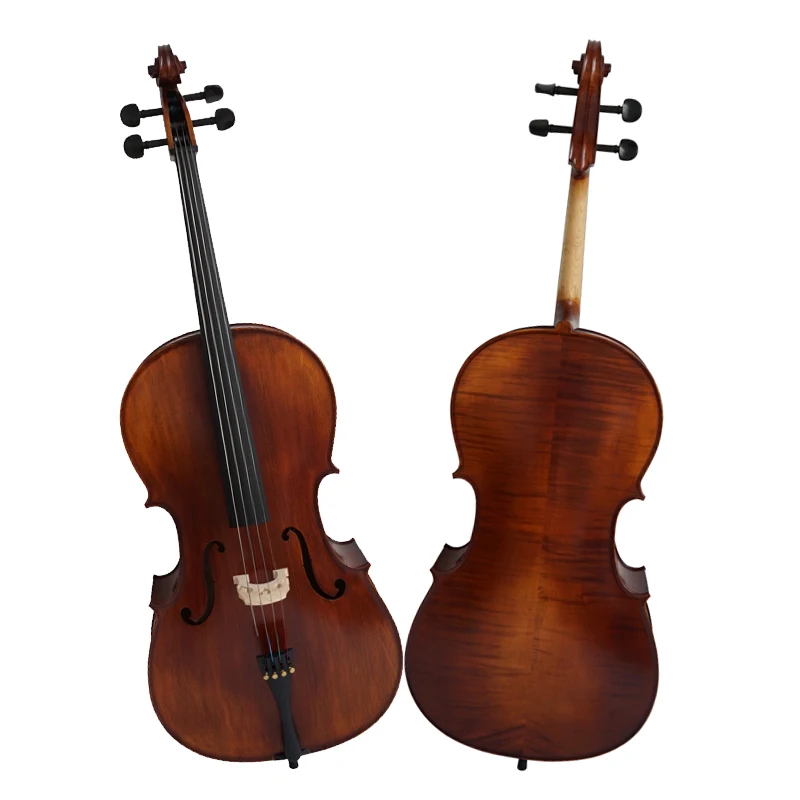 4/4 Advanced Half Handmade Cello Customized With OEM Service Acoustic String Musical Instrument For Performance Practice