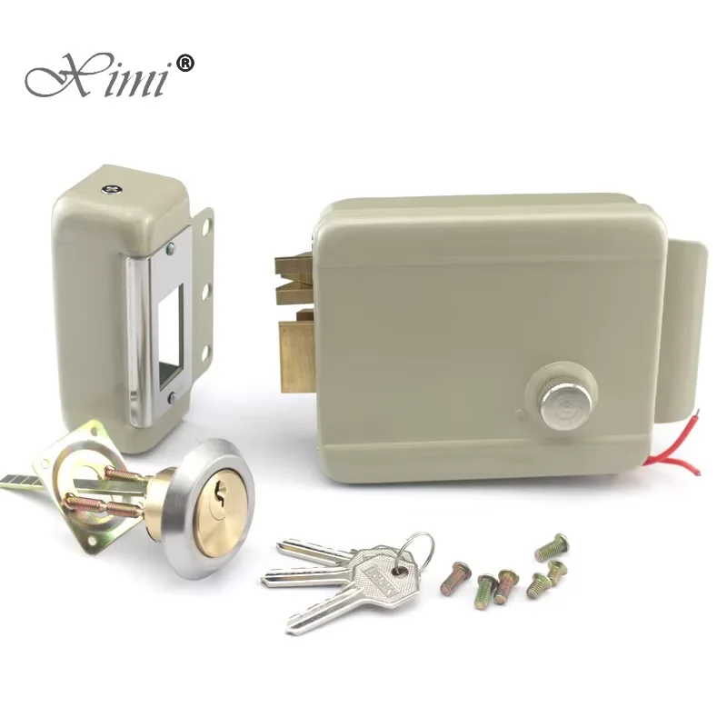 Metal Electric Rim Lock DC12V Fail-secure Type Motor Electric Lock Gate Door Lock Security
