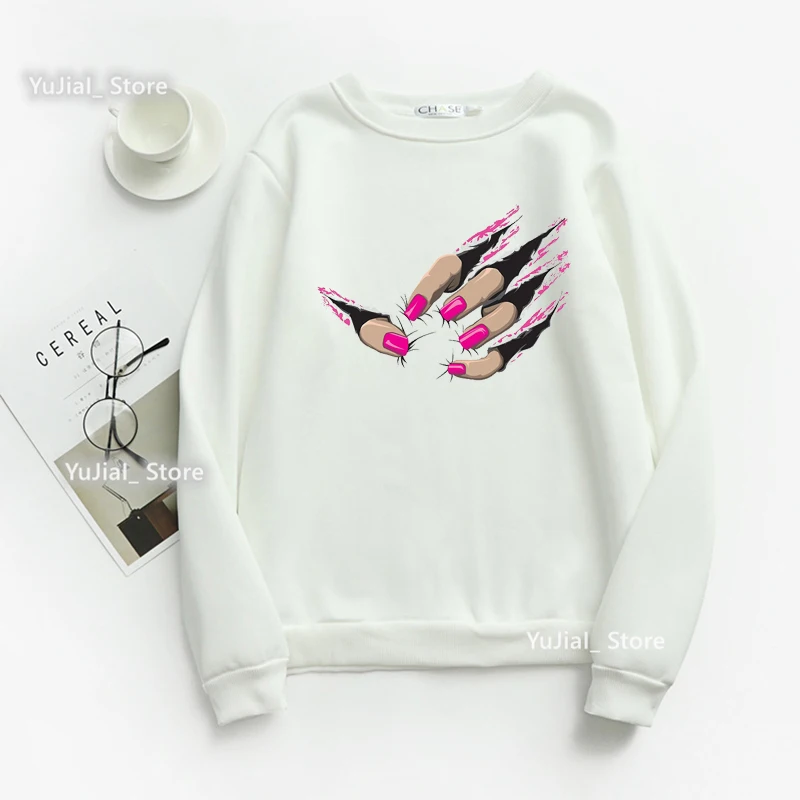 Aquarela pêssego amor unhas impressão gráfica moletom roupas femininas 2022 moda engraçado boné de maquiagem hoodies femme harajuku jumper