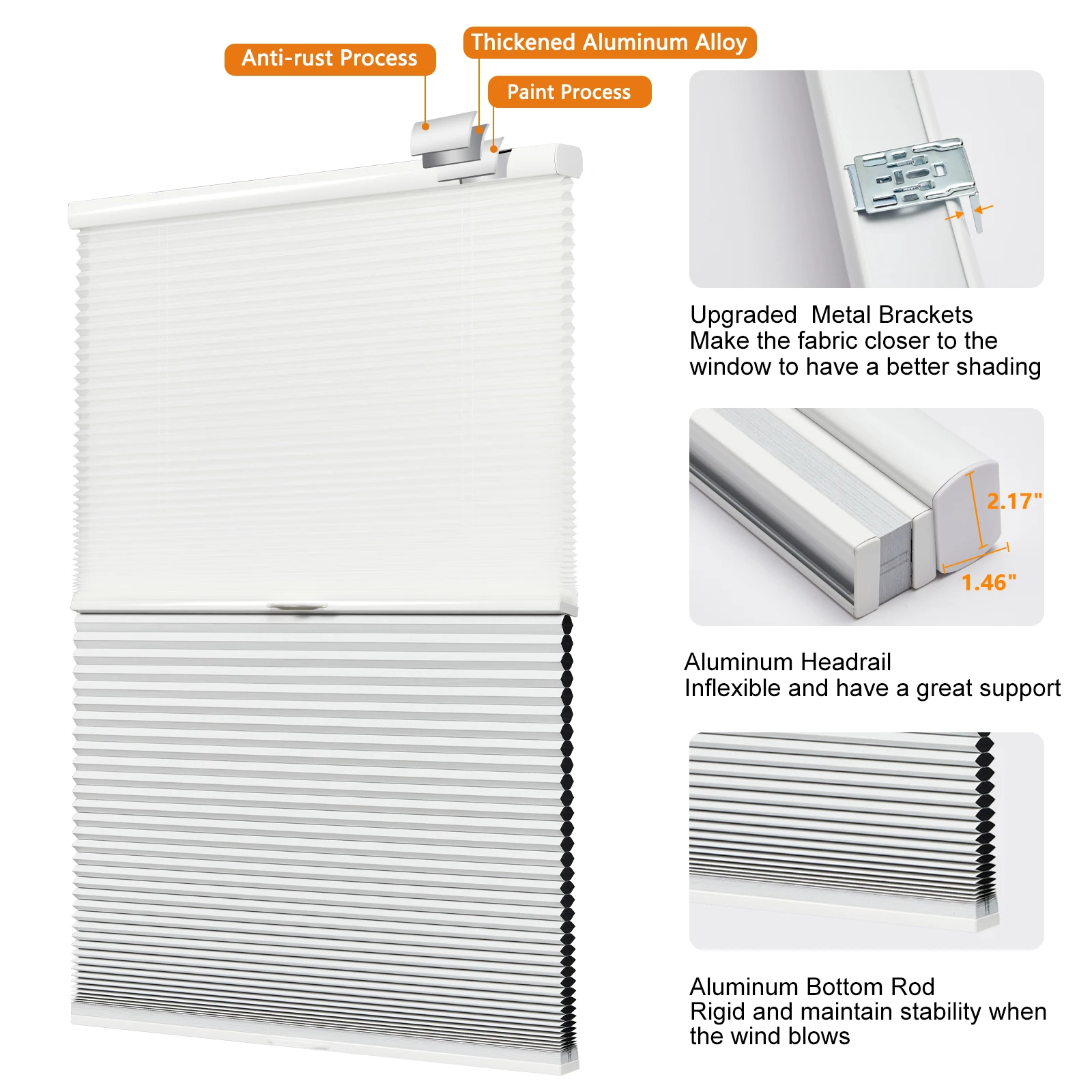 Imagem -02 - Persilux sem Fio Celular Tons com Sheer Blackout Top Down Bottom up Honeycomb Blinds para Windows Dia e Noite