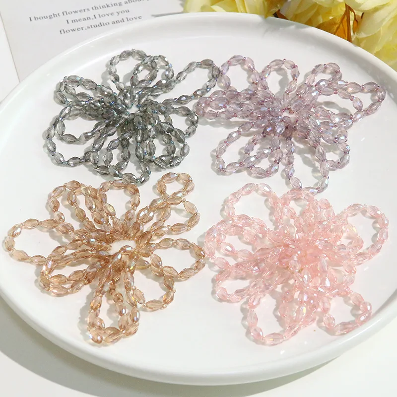 Shoe Charm 1 Piece Irregular Crystal Beaded Flower DIY Unique Design Premium for Jelly Clogs Clear Princess Korean