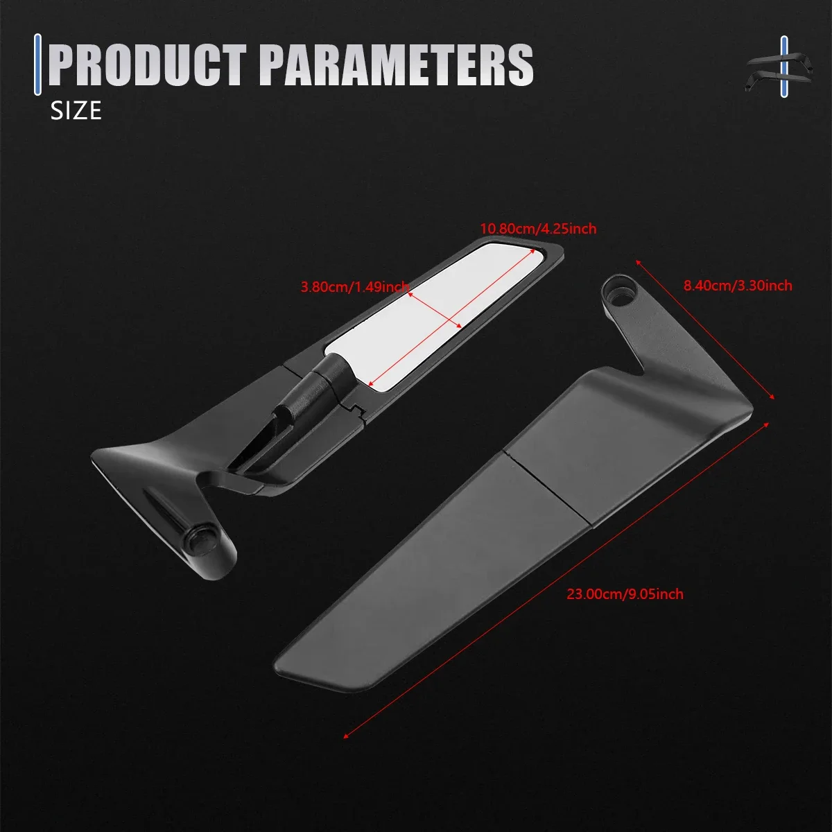 Para yamaha mt 07 mt07 mt 09 mt09 sp mt 10 mt10 sp espelhos da motocicleta stealth winglets espelho kits para girar espelhos ajustáveis
