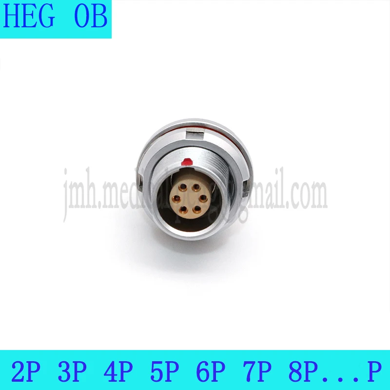 

HEG.0B 2 3 4 5 6 7 9Pin Circular Metal Push-in Connector Waterproof Vacuum Seal Aviation Fixed Socket (Back Panel Mounting)