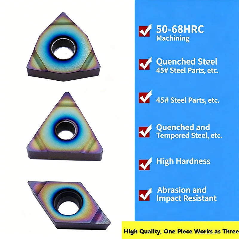 HRC50~HRC68 Replaceable CBN External Round CNC Turning Insert CCMT TCMT  TNMG CNMG WNMG Machining Colorful Quenched Hard Steel