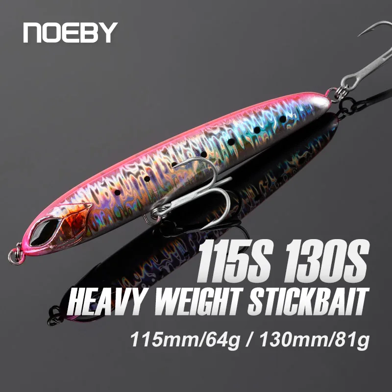 

NOEBY Sinking Stickbait Fishing Lure 115mm 64g 130mm 81g Heavy Pencil Artificial Hard Bait for Saltwater Fishing Tackle Lures