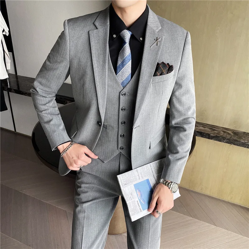 Kkmen's dreiteiliger Business Casual Bräutigam Anzug