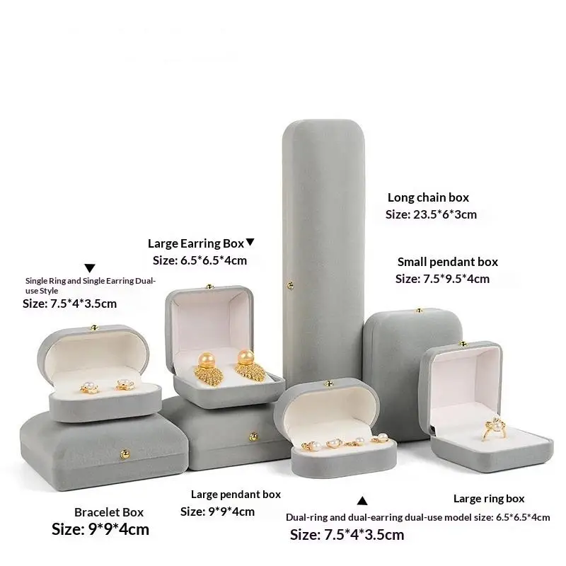 

1PC Velvet Jewelry Box Rings Necklaces Earrings Pendants Storage Box For Women Jewelry Packaging
