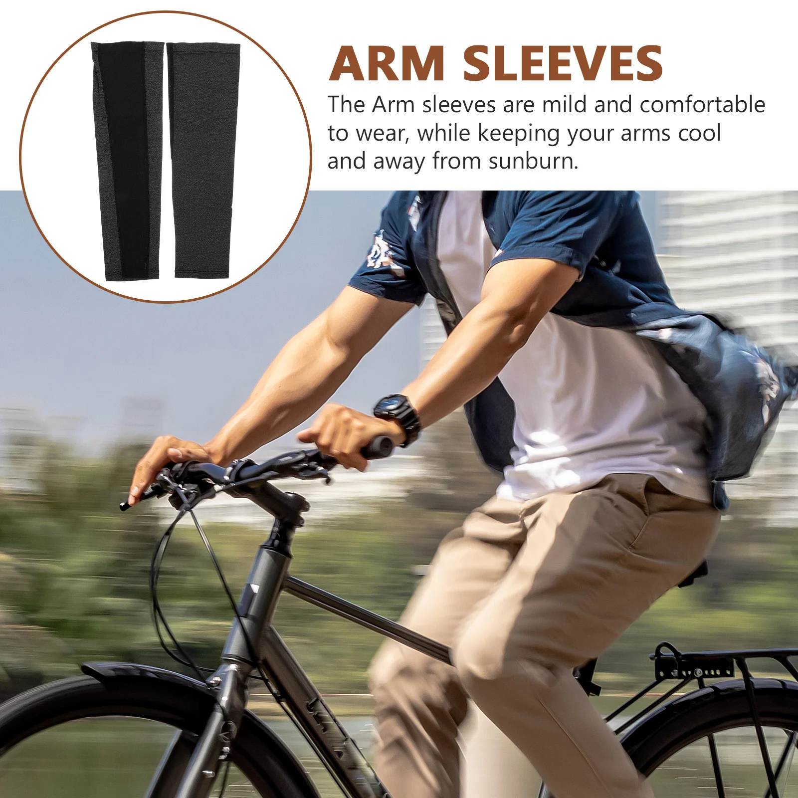 

1 Pair Sun-Resistant Arm Sleeves Elastic Cooling Protective Arm Covers Summer Outdoor Sports Uv Protection for Men Cycling