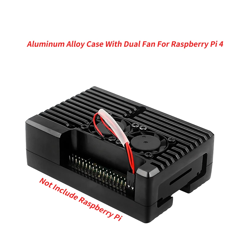 

Raspberry Pi 4 Aluminum Alloy Case With Dual Fan Active Passive Cooing Protective Shell For Raspberry Pi 4