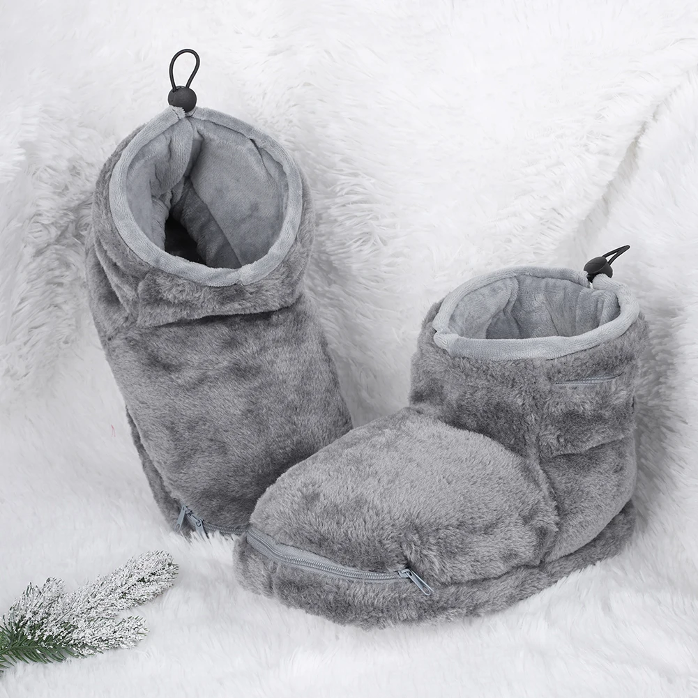 

USB Heater Foot Shoes Plush Warm Electric Slippers Comfortable Feet Heated Shoes Winter Warming Slipper for Women Men