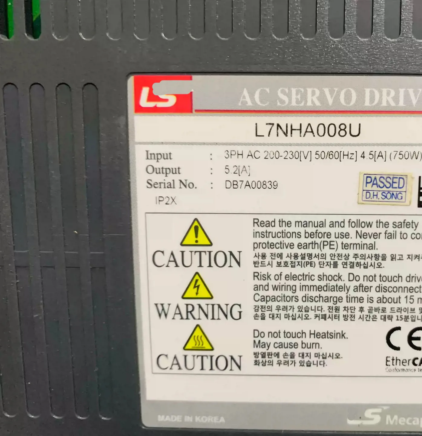 L7NHA008U 750W Servo Drive for LS