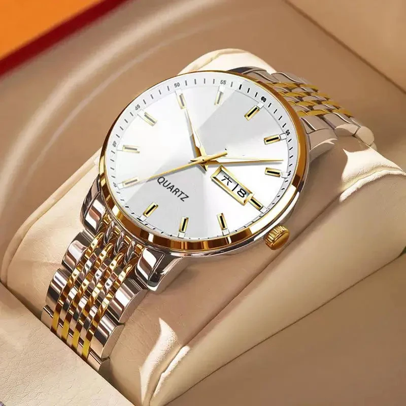 

Zhangu luxury business quartz watches stainless steel watches men calendar waterproof watch for men