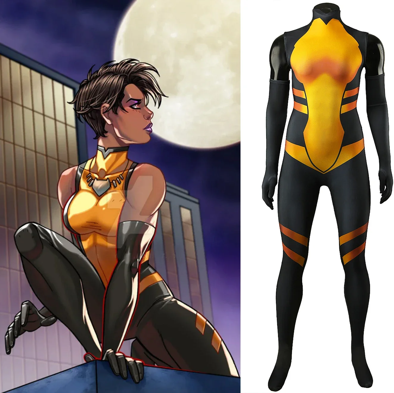 

Detective The Lady Fox Cosplay Mari Jiwe McCabe Costume Superhero Zentai Bodysuits Costume Cosplay Spandex Halloween Costume