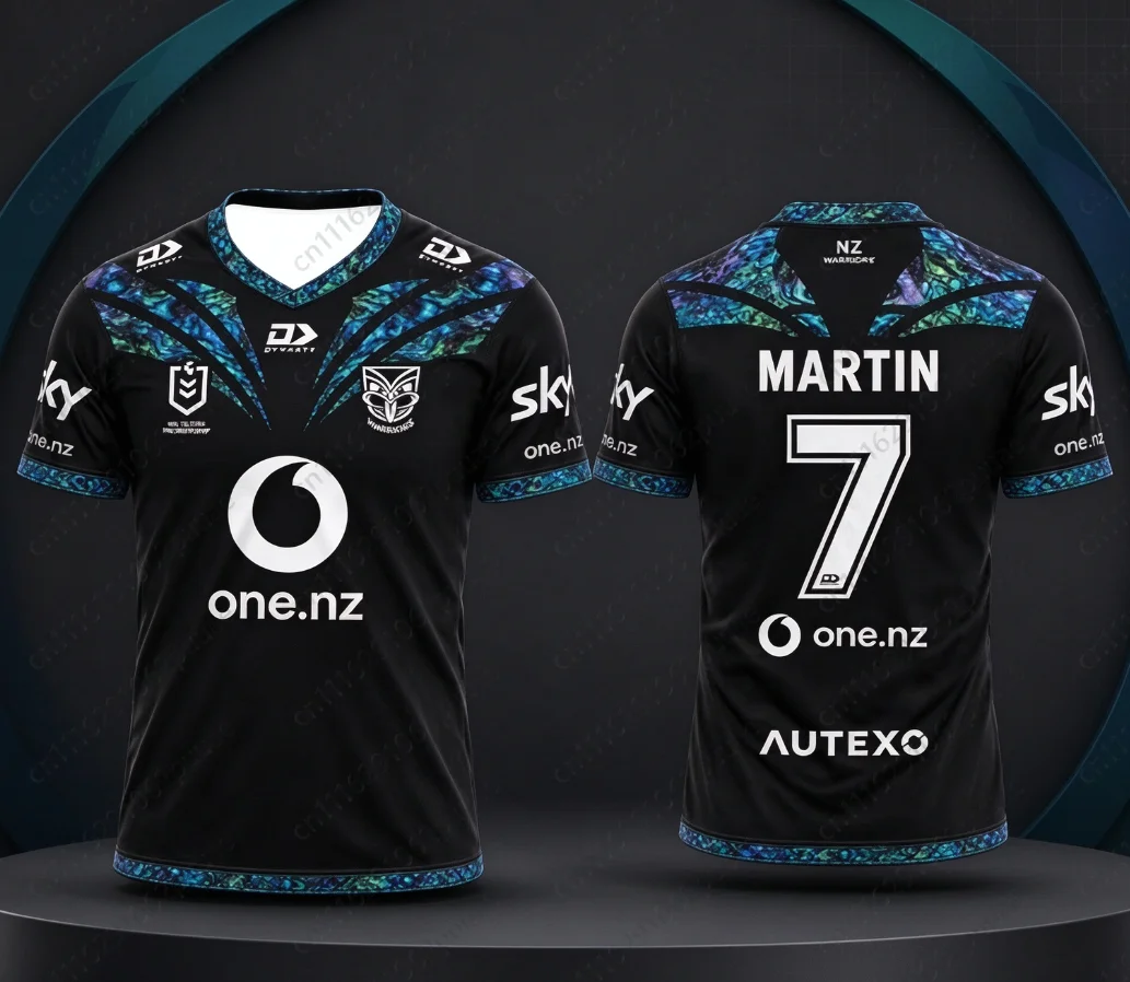 Men's Warriors 25 Rugby Jersey Black Red Gold Maori Tribal Print Short Sleeve Sport Mesh Y2K Oversized Loose Top FamilyMatching