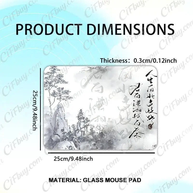 CIFbuy Mouse Pad Micro Etched Surface Non Slip Base Ultra Smooth Control FPS Gaming Desk Mat For Office Home Use Black
