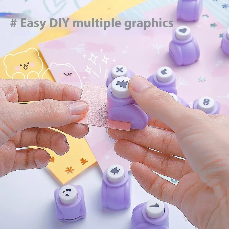 10mm DIY Craft Hole Puncher for Scrapbooking Punches Maker Kids Scrapbook Paper Cutter Tool Embossing Machine Multi-Patterns
