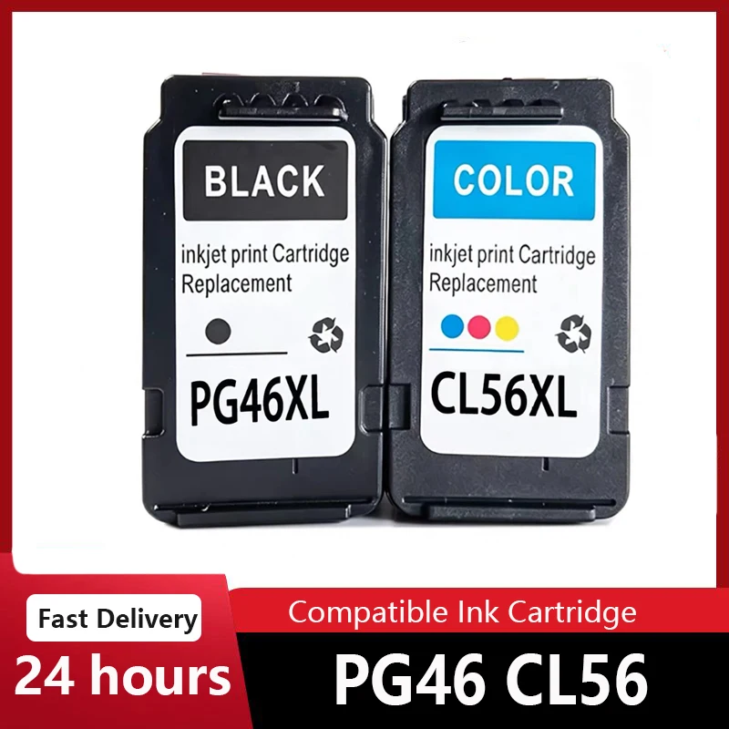 PG46 CL56 Tintenpatrone, kompatibel mit Canon Pixma E204 E304 E404 EE464 E484 E414 E3140 E4240 Drucker