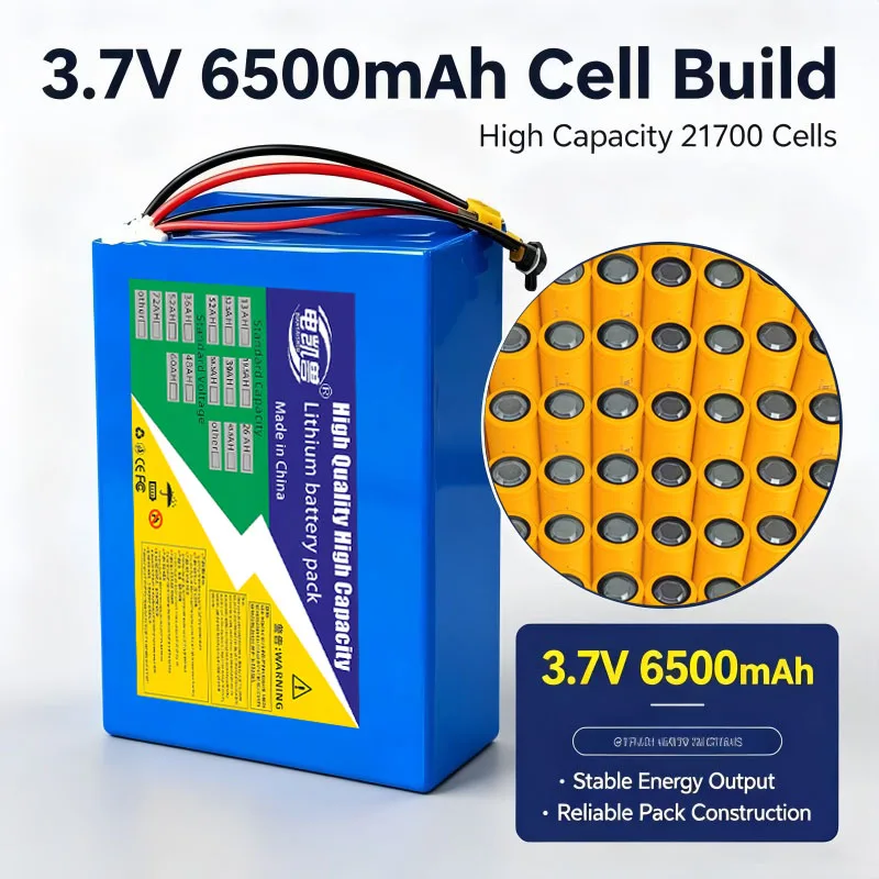 New 72V 52Ah 39Ah 26Ah 13Ah Lithium Battery Pack 21700 3.7V 6500mAh Built-in BMS 100-3500W Large capacity Rechargeable Battery