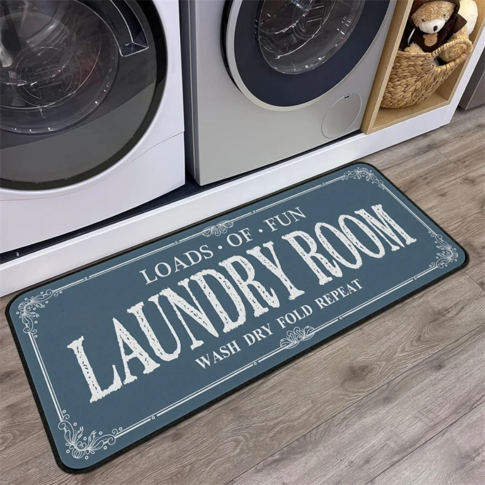 Laundry Room Kitchen Floor Mat Nonslip Long Strip Mat Interior Hallway Soft Rug Machine-washable Front Door Living Room Sofa Rug
