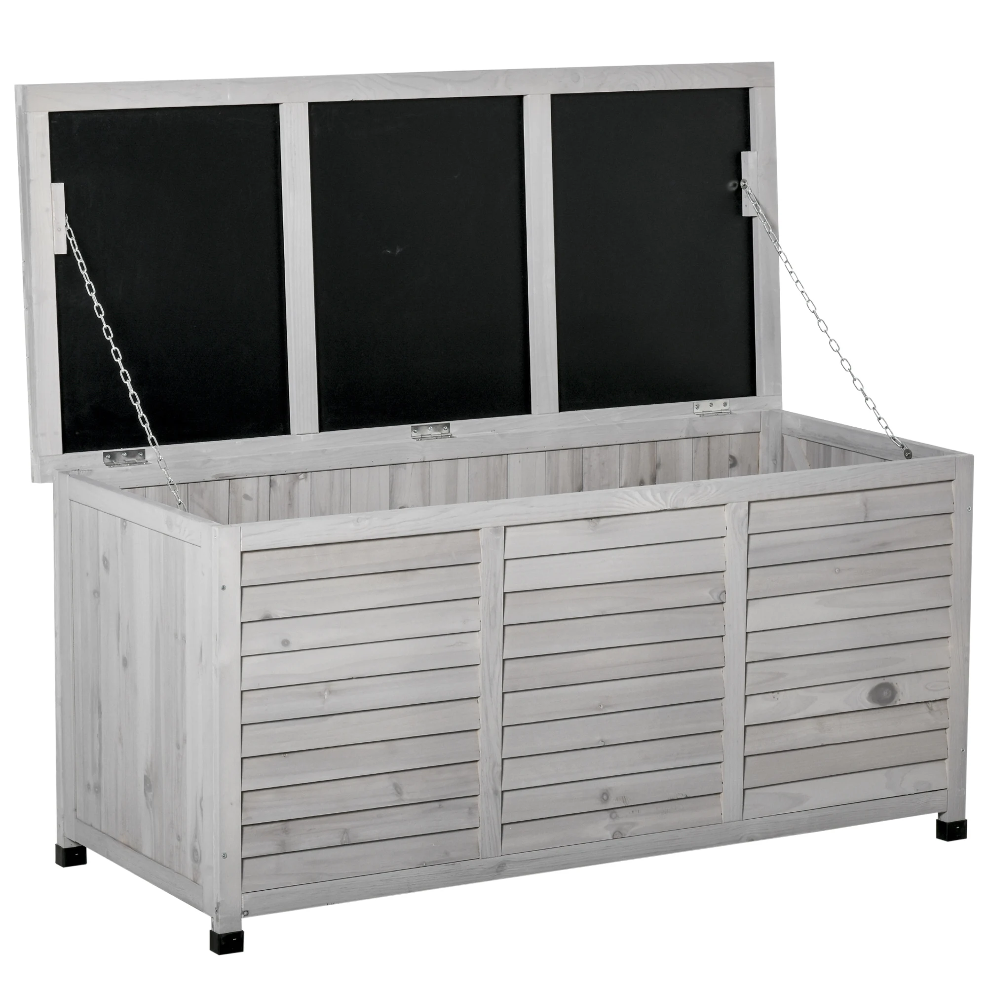 Backyard & Garden Deck Storage Bin W/ Air Gap & Weather-Resistant Finish, Gray