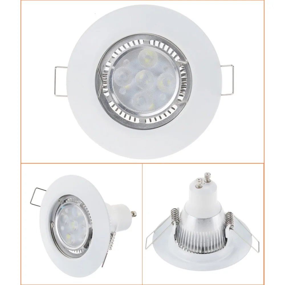 JOYINLED Round Metal LED Ceiling Spotlight Fitting Housing 1/10PCS MR16 GU10 Recessed Downlight Frame Recessed Light Frame