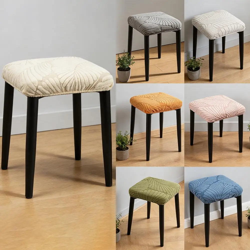 Waterproof Chair Seat Cover Washable Stretch Seat Cushion Covers Removable Square Stool Cover Table Chair Cover Stool Case