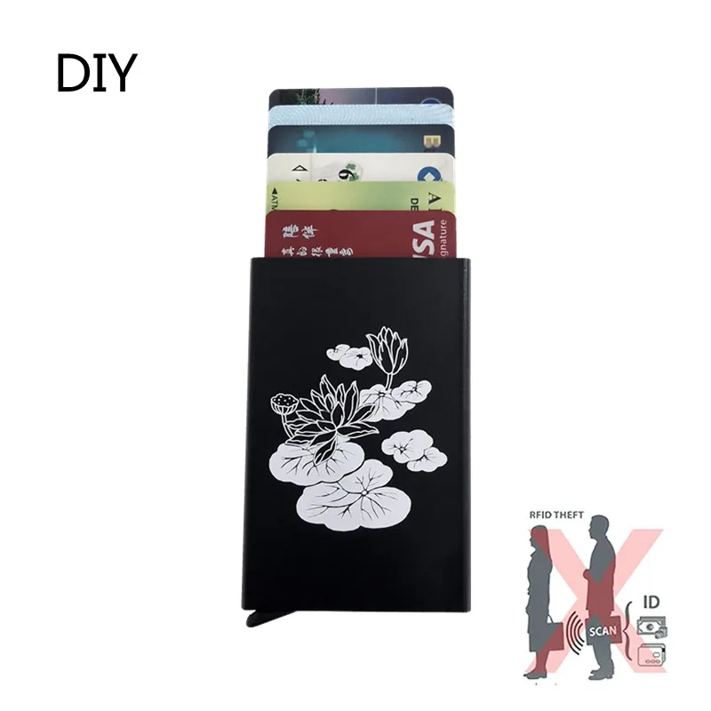 DIY Smart Wallet Credit Card Holder Men Slim Anti Protect Travel ID Cardholder Women Rfid Wallet Metal Case Porte Carte