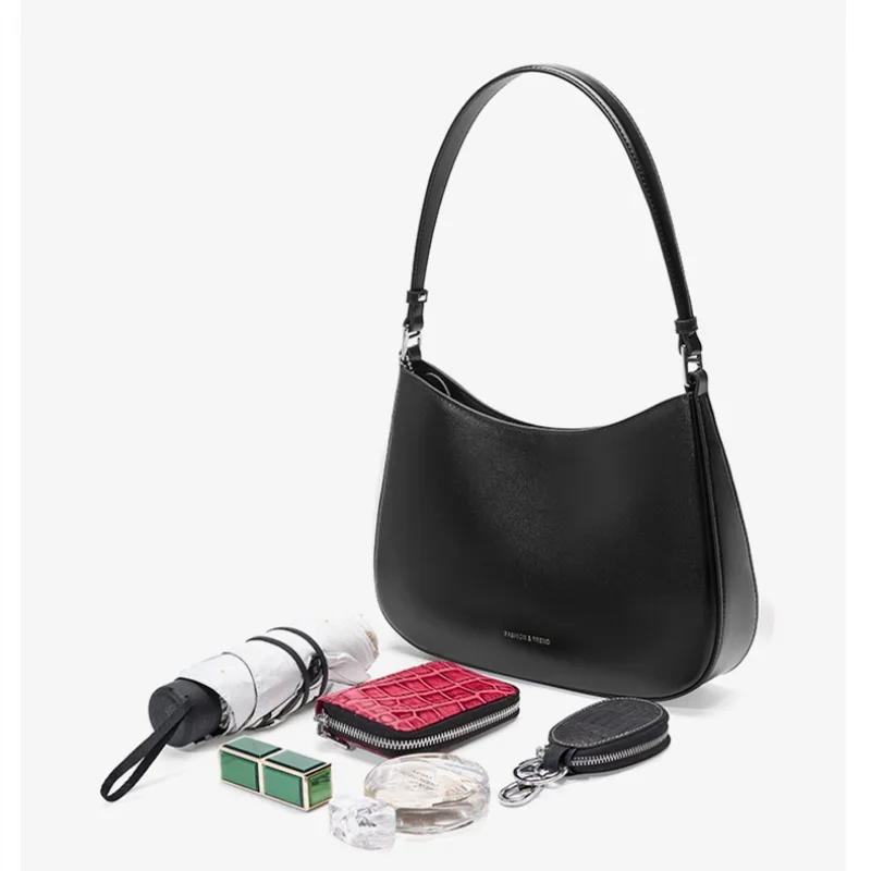 Bolso de hombro de cuero genuino de lujo para mujer, bolso de axila para mujer, bolso Hobo de piel de vaca de alta calidad, color sólido, nuevo