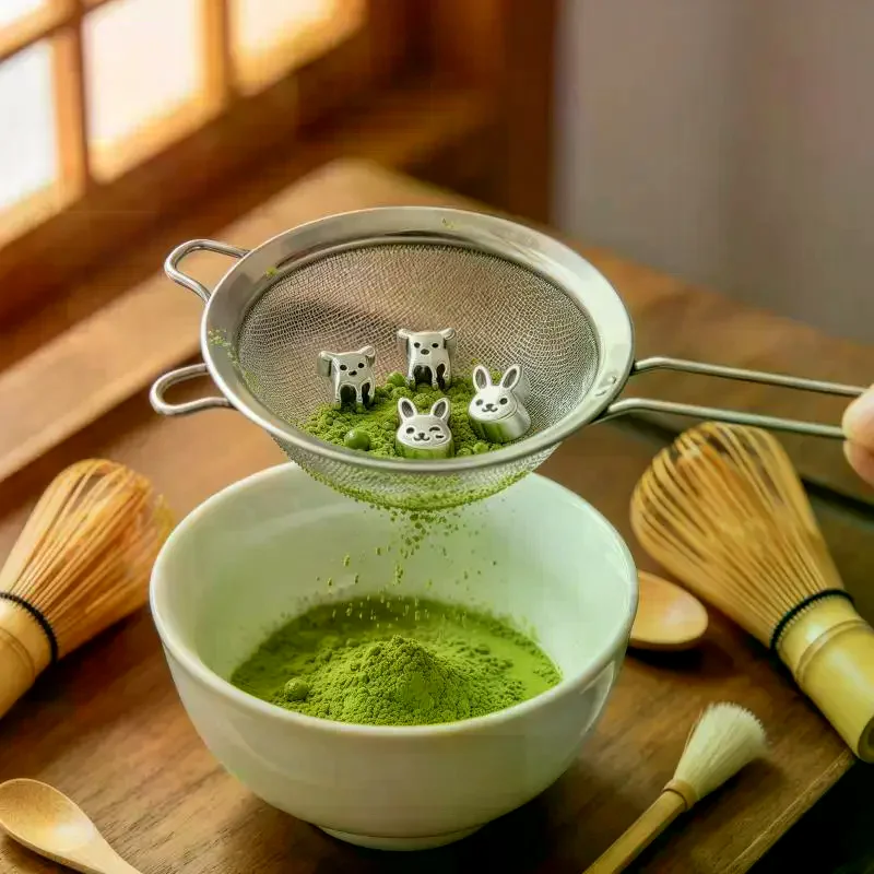 3Pcs/Set Stainless Steel Matcha Sifter Fine Mesh Anti Caking Portable Baking Tool For Picnic Home Cafe Matcha Prep
