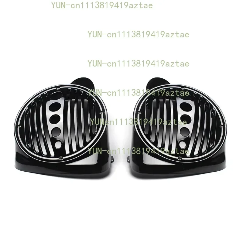 Motorcycle 8 Inch Side Box Saddle Pocket Speaker Cover ABS Vivid Black