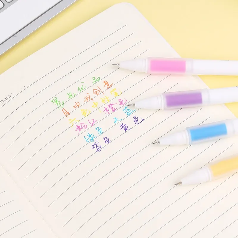 6PCS M&G B4304 Color Gel Pen Candy Color Student Use 0.5 Soft Grip Control Sheath Multicolor Pen