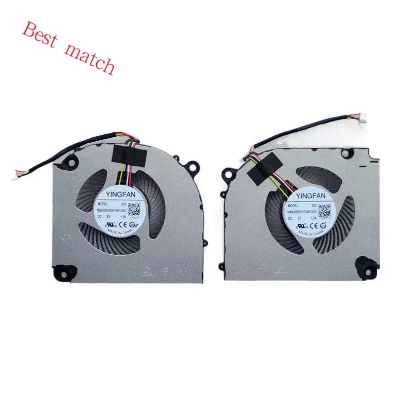 New Original Laptop CPU GPU Cooling Fan For Colorful Hidden Star P16 Gaming  YINGFAN 3V2 3V3 NA/B800805HHT4B10001  DC 5V 1.0A