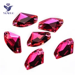 YANRUO 3256 Tutte le dimensioni Fucsia Galattico Cucire su Strass Glitter Diamante Flatback Pietre di cristallo di vetro per il vestito