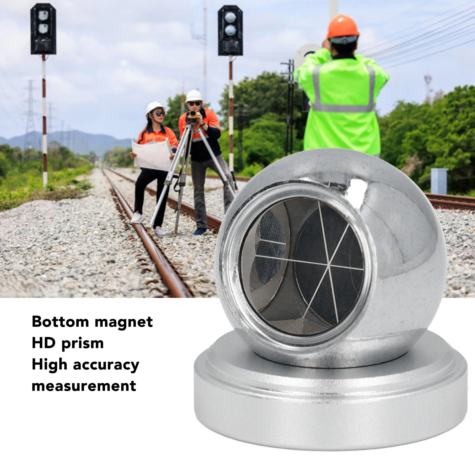 Total Station Spherical Prism Compact Total Station Ball Prism Multifunctional for High Speed Rail Shipbuilding Measurements