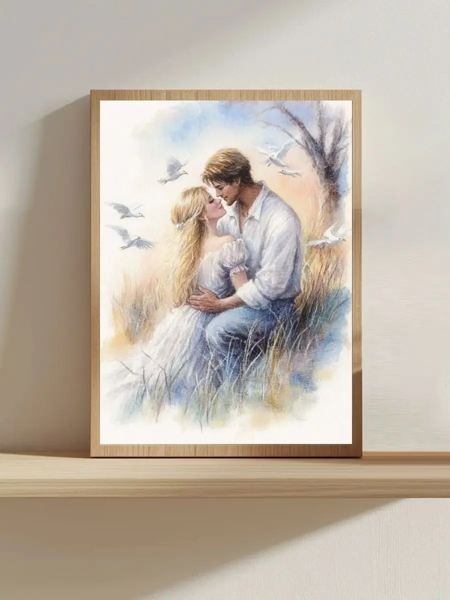 1 Stück 30x40cm/11,8*15,74 Zoll Kreuzstich-Set „Ein liebevolles Paar“ DIY-Set 11CT/14CT Wanddekoration Hängende Malerei Vollstickerei – Detail 1