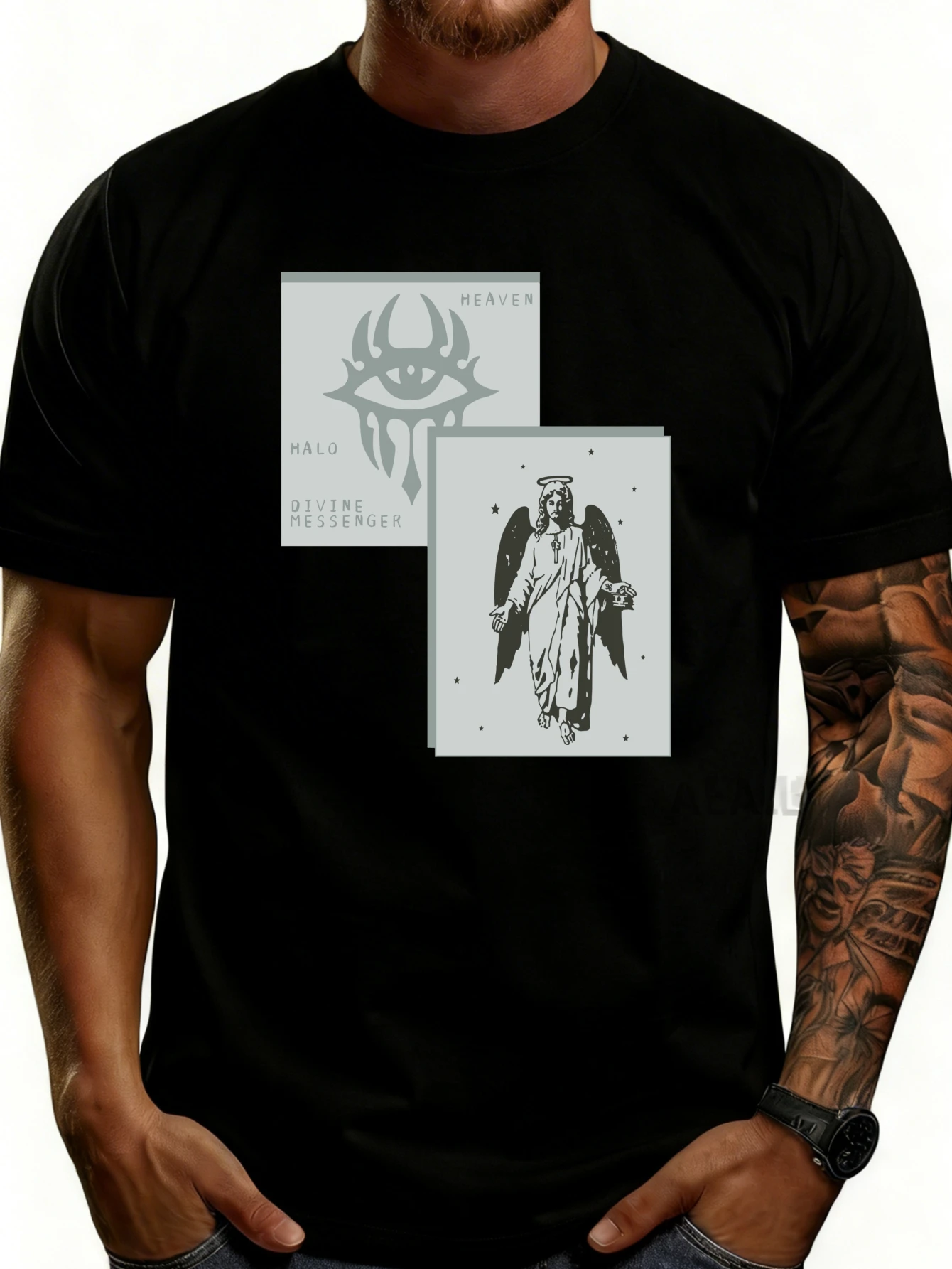 Graphic Print Men's T-Shirt with the Text 